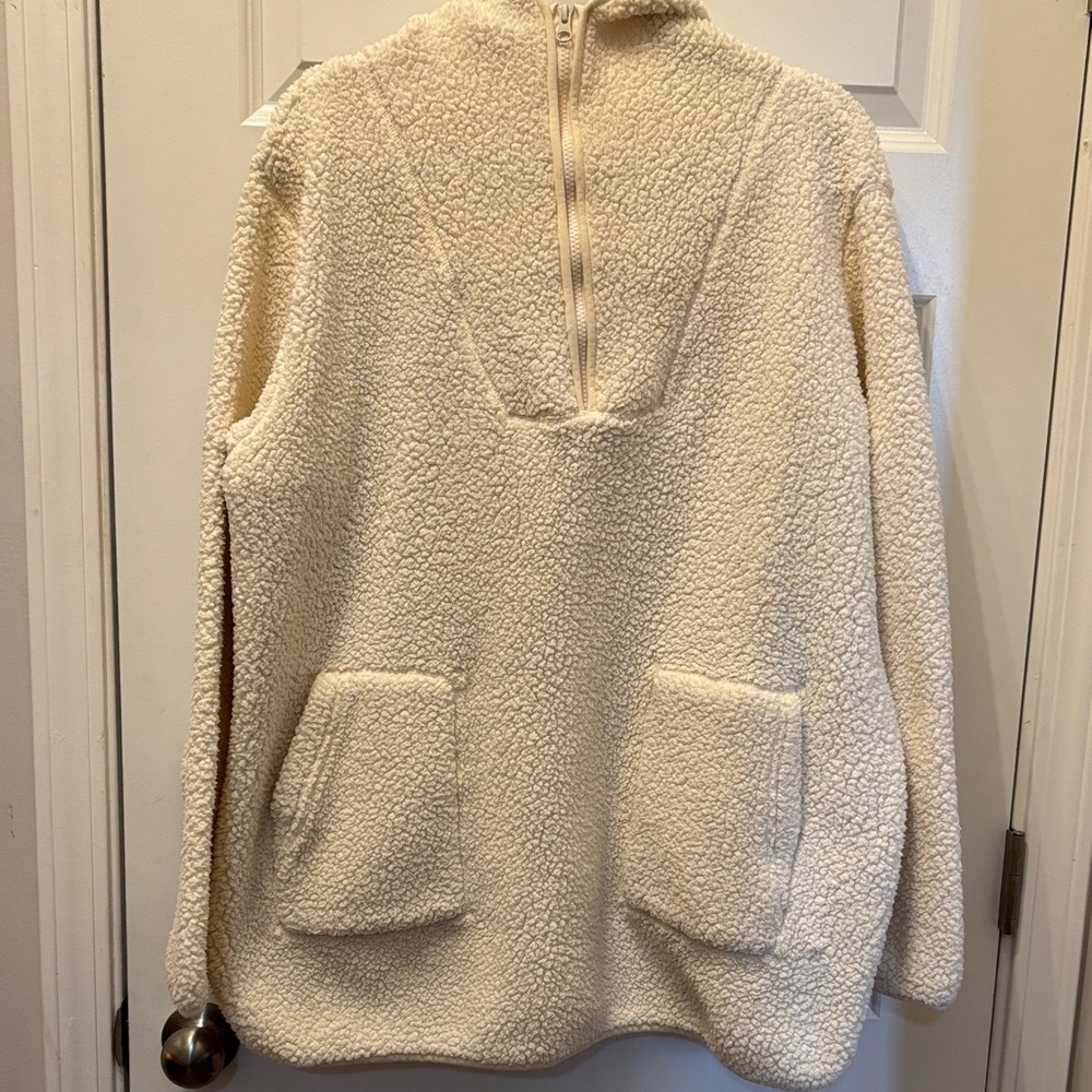Zella Cozy Cream Sherpa Pullover